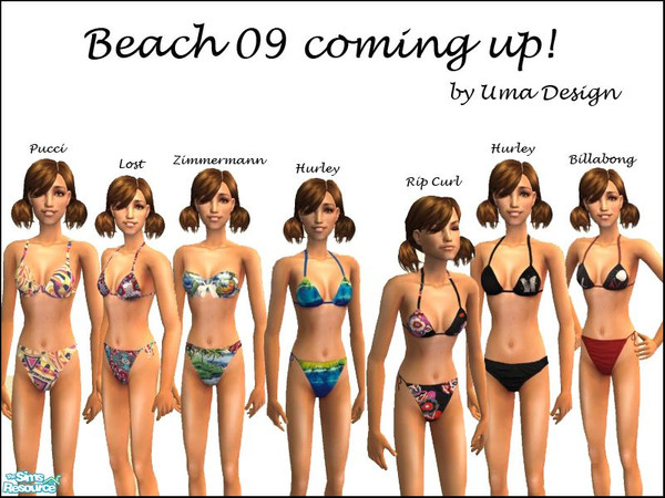 Sims 2 — Beach 09 Bikinis for Teens - SET by Uma Design — Beach 09 is coming up! Get your teen simmies some hot new