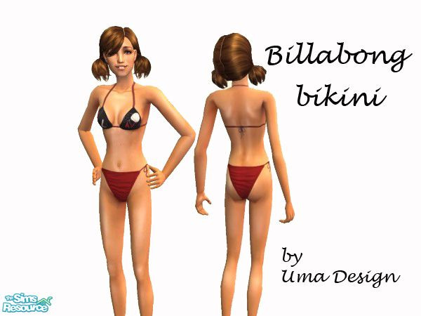Sims 2 — Billabong Bikini for Teen Girls by Uma Design — Beach 09 is coming up! Get your teen simmies a hot new bikini!