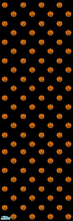 Sims 2 — Laura Simly Happy Halloween Wallpaper Carved Pumpkins  by debs913 — Nicely tiling carved orange pumpkins on a