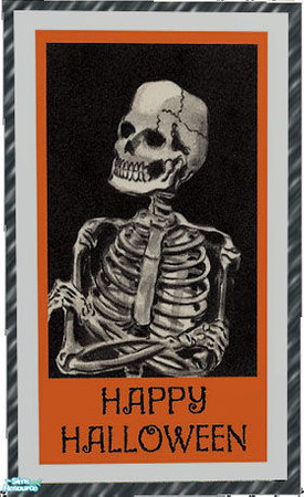 Sims 2 — Happy Halloween Painting -Skeleton by debs913 — Spooky skeleton with an attitude, perfect for the walls of your