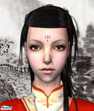 Sims 2 — Ancient Chinese Forehead Decoration - 12 by Daislia — These are little tattoos on the forehead. 14 colours total