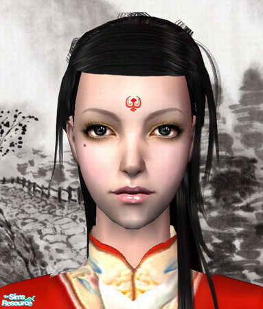 Sims 2 — Ancient Chinese Forehead Decoration - 7 by Daislia — These are little tattoos on the forehead. 14 colours total