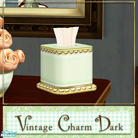 Sims 2 — Vintage Charm Dark - Tissue Recol by Cashcraft — Vintage Charm Dark is a set recolor of my Vintage Charm Bed