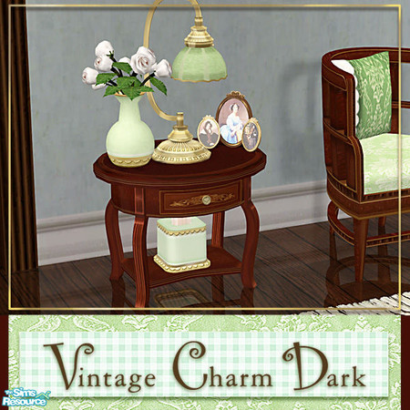 Sims 2 — Vintage Charm Dark - Small Endtable Recol by Cashcraft — Vintage Charm Dark is a set recolor of my Vintage Charm