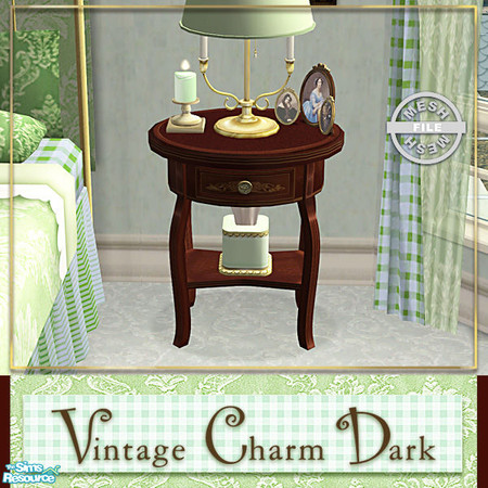Sims 2 — Vintage Charm Dark - Tall Endtable Mesh by Cashcraft — This is a slave file of the Vintage Charm small endtable