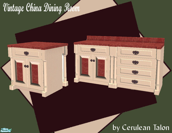 Sims 2 — Vintage China Dining Room - Counters by Cerulean Talon — Rich textures and colors are gently combined to create