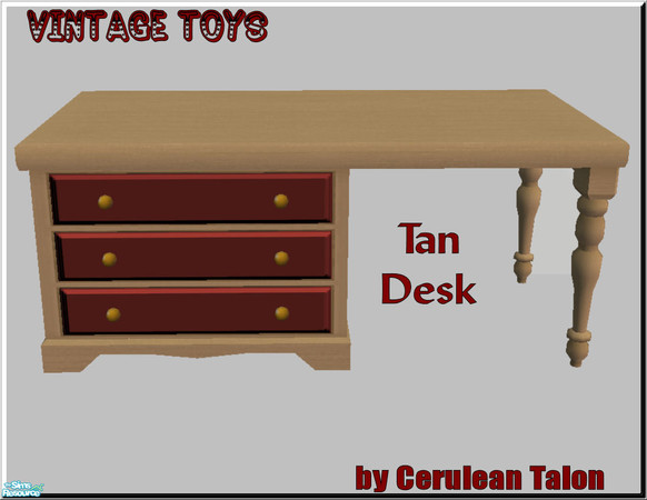 Sims 2 — Vintage Toys Bedroom - Desk by Cerulean Talon — This desk is a must-have for any room!