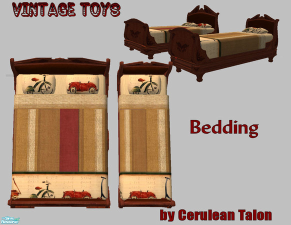 Sims 2 — Vintage Toys Bedroom - Bedding by Cerulean Talon — Rich colors and textures provide comfort to any Sim.