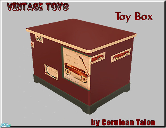 Sims 2 — Vintage Toys Bedroom - Toybox by Cerulean Talon — Rich colors and fun images make this toybox a must-have for