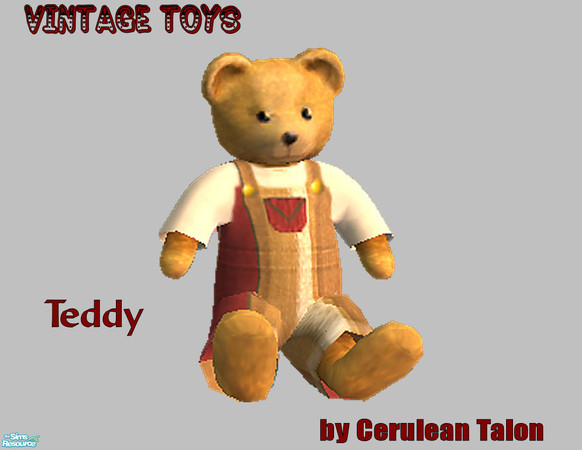 Sims 2 — Vintage Toys Bedroom - Teddy by Cerulean Talon — Rich colors make this teddy a must-have for any Sims child ...
