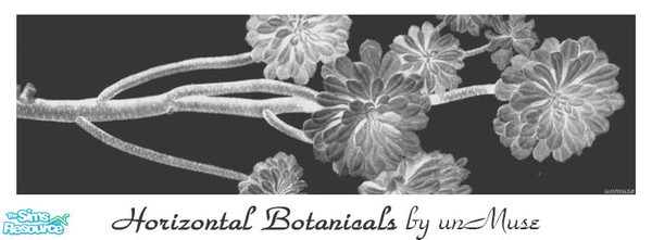 Sims 2 — horizontal botanicals 04 by undefinedmuse — Recolor of Nova Jazz, the long purple space/retro painting. PETS and