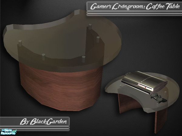 Sims 2 — The Gamer\'s Coffee Table by BlackGarden — Inspired by the elegant shape of the Sony PS3, this coffee table will