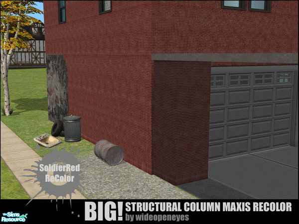 Sims 2 — BIG!Column - Maxis ReColor Edition by wideopeneyes — These are recolors for the BIG! Structural Column mesh I