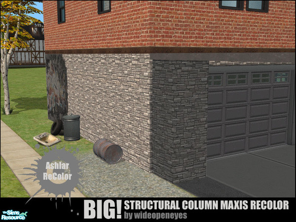 Sims 2 — BIG!Column - Maxis ReColor Edition by wideopeneyes — These are recolors for the BIG! Structural Column mesh I