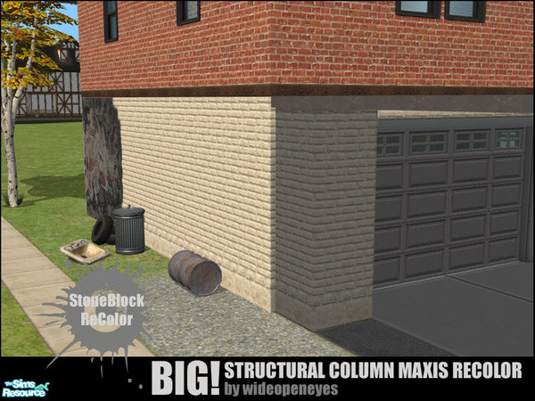 Sims 2 — BIG!Column - Maxis ReColor Edition by wideopeneyes — These are recolors for the BIG! Structural Column mesh I