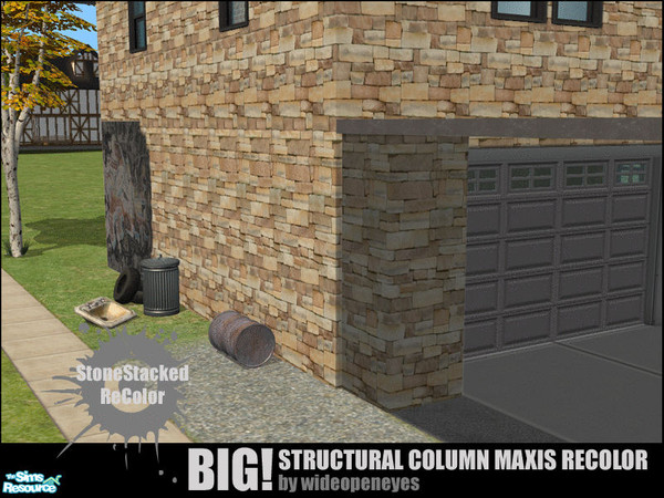Sims 2 — BIG!Column - Maxis ReColor Edition by wideopeneyes — These are recolors for the BIG! Structural Column mesh I