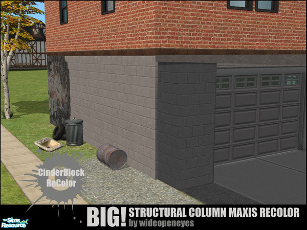Sims 2 — BIG!Column - Maxis ReColor Edition by wideopeneyes — These are recolors for the BIG! Structural Column mesh I