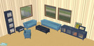 Sims 2 — Recolor of the Mallory Livingroom in blue wood by susilein — Recolor of the Mallory Livingroom by Shoukeir. You