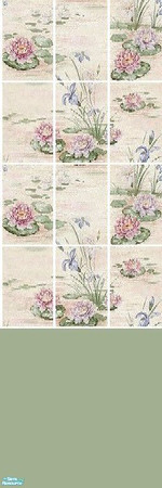 Sims 2 — Water Lilies Wall 4 by ziggy28 — 