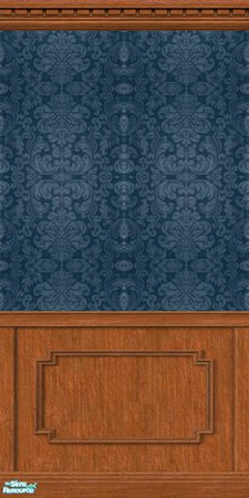 Sims 2 — Damask Collection - Dc - Royal Blue Mwws by Anarial — This wallpaper is part of the Damask Collection set, and