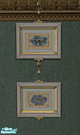 Sims 2 — Spring Time Bathroom Floral Paintings 2 by lisa9999 — Two more blue floral paintings.