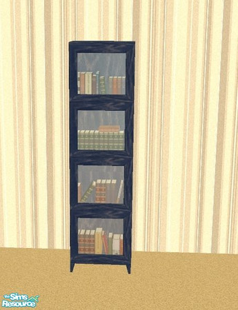 Sims 2 — Recolor of the Mallory Livingroom in blue wood - BookcaseFT by susilein — Part of my recolor of Shoukeirs