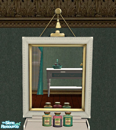 Sims 2 — Spring Time Bathroom Mirror by lisa9999 — A white framed mirror with gold accents.