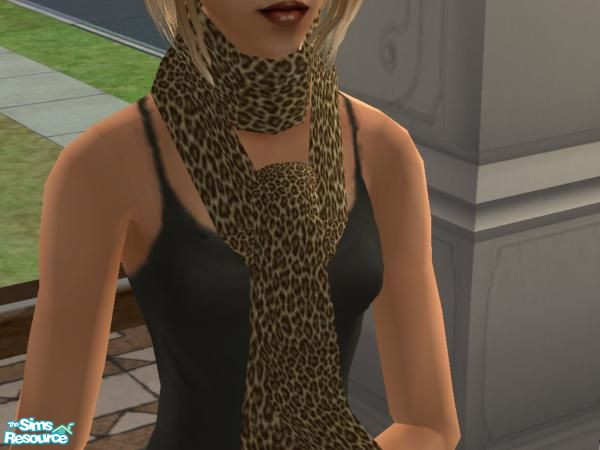 Sims 2 — Cheetah Scarf by samtian — I decided to try my hands at something other than teen female clothes. I hope you