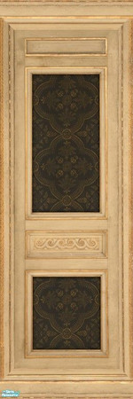 Sims 2 — Panel with Dowling Wallpaper by MsBarrows — A formal pattern in deep gold on a dark blue background, with