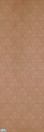 Sims 2 — Capreol Wallpaper by MsBarrows — Off-white foliage printed on a light coral pink background. No longer new or