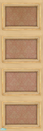 Sims 2 — Quartered Capreol Wallpaper by MsBarrows — Off-white foliage printed on a light coral pink background, with