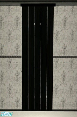 Sims 2 — Noir Blanc Bedroom - Window Blinds by Riverwillows — Bedroom in stark contrasts of black and white. Meshes by