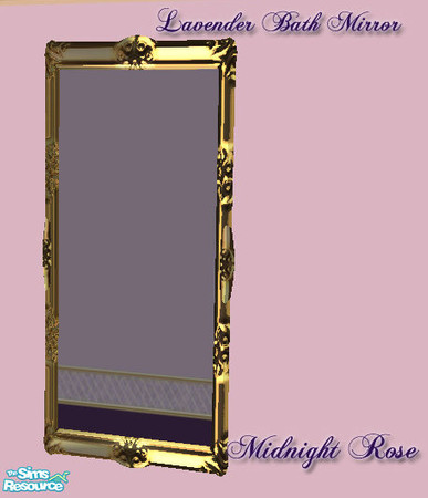 Sims 2 — MRC Lavender Bathroom Mirror by MidnightRose — Gold mirror (new bump map added). Recolor of the Past Reflection
