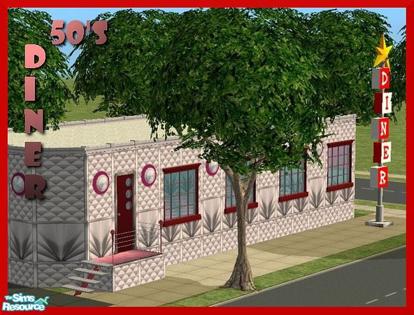Sims 2 — 50\'s Diner by SkylaneRose — Want to go back in time?Well why not take your sims to a 50\'diner and enjoy the