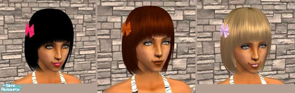 Sims 2 — Bow Tie Bob Hair Set by PenelopeT — A bold recolour of Raonjena\'s cute mesh. **Don\'t forget to download the