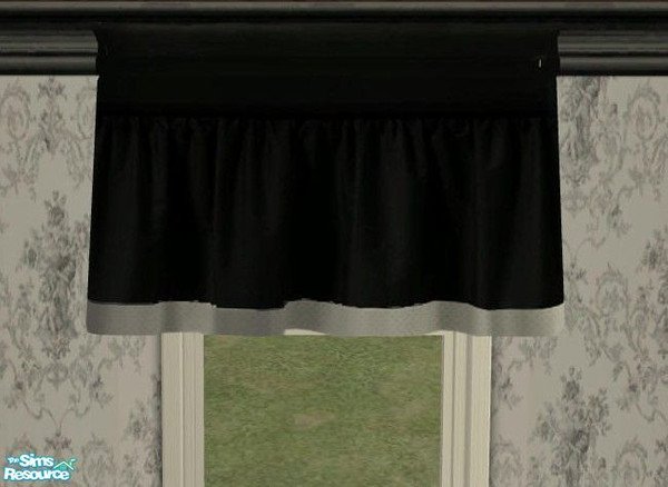 Sims 2 — Noir Blanc Bedroom - Valance by Riverwillows — Bedroom in stark contrasts of black and white. Meshes by
