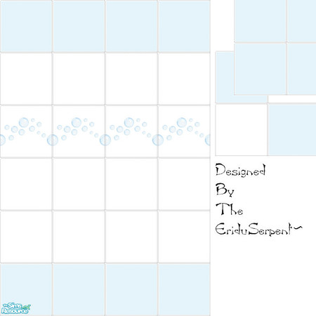 Sims 2 — Simple Bubble Bathroom Wall & Floor Set by eriduserpent — One ceramic tiled wall with cute bubbles and two