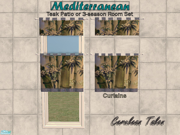 Sims 2 — Mediterranean Outdoor Set - Curtains by Cerulean Talon — Whether as an outdoor patio, 3-season room, bonus room