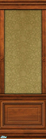 Sims 2 — Panel with Azilda Wallpaper (Dark) by MsBarrows — A delicate floral pattern in golden-yellow on a backdrop of