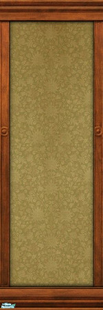Sims 2 — Frame with Azilda Wallpaper (Dark) by MsBarrows — A delicate floral pattern in golden-yellow on a backdrop of