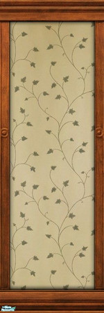 Sims 2 — Frame with Val Caron Wallpaper (Dark) by MsBarrows — Fine tendrils of ivy wander on a backdrop of yellowed