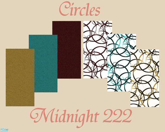 Sims 2 — Circles by Midnight222 — A circular wallpaper pattern that is textured, with a matching textured wallpaper. The