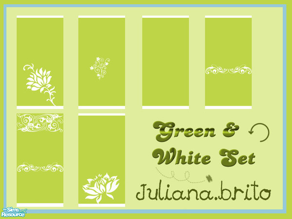 Sims 2 — White & Green by juliana.brito — Another set of wallpaper made by me. As you can see, I really like green!