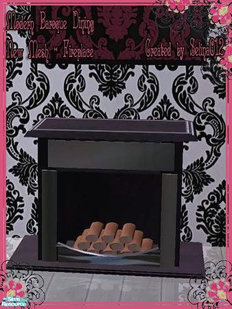 Sims 2 — Modern Baroque Dining - Deco Fireplace by selina012 — New mesh. Deco only. Base game compatible and recolours