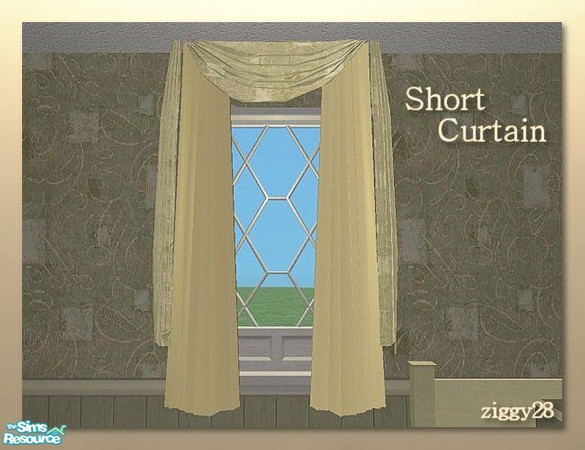 Sims 2 — Ibiza Bedroom \'Sage\' RC - Short Curtain  by ziggy28 — Short curtain