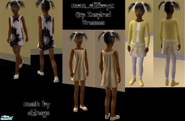 Sims 2 — Gap Inspired Child Dresses by mom_of2boyz — A set of three dresses inspired by styles at GapKids. The mesh is by