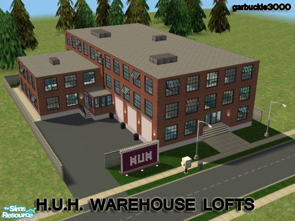 Sims 2 — H.U.H. Warehouse Lofts by garbuckle3000 — This transformed warehouse now holds 4 two-storey lofts, each with