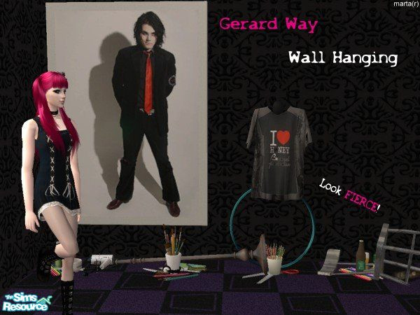 Sims 2 — Gerard Way - Wall Hanging  by martaerika — A Wall Hanging of Gerard Way (singer of My Chemical Romance). Look