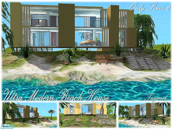 Sims 2 — Tgm-Lot-81 (Furnished) by TugmeL — Modern beach house and Only Sims-2 and Additional packages are ready for the
