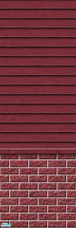 Sims 2 — Studio K Subtle Wood & Light Brick - Burgundy by StudioKhagerks — 